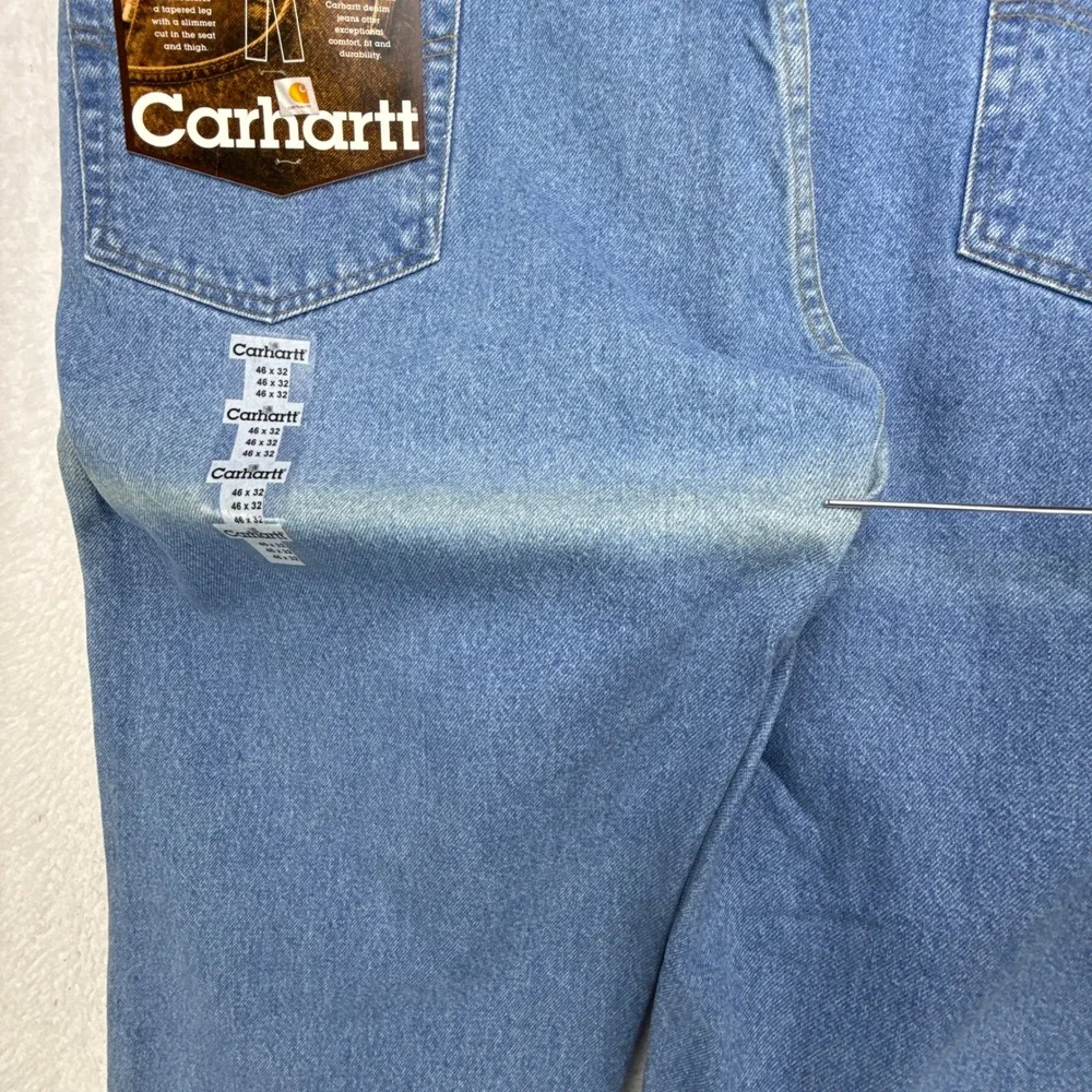 Carhartt Traditional Fit Jeans Mens 46X32 Light Wash Denim B18‎ STW NOS NWT